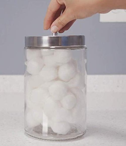Graham-Field Glass Medical Sundry Jars - Clear Unlabeled Storage Jars with Lids | 7 x 4.25” (6 Count)