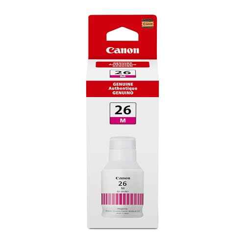 Canon GI-26 Genuine Pigment Magenta Ink Bottle, Compatible with MegaTank GX7120, GX6120, GX5120, GX6020, GX7020, GX6021, GX7021, GX5020, GX4020, and GX3020 Printers