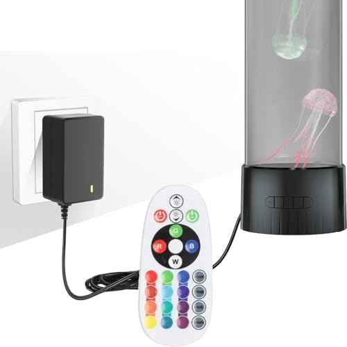 Jellyfish Lamp, Large Size Sensory Table Light for Kids Adults & Autism | Fake Aquarium Tank Desk Lamp for Home Office | Room Decor Mood Light, Unique Gift
