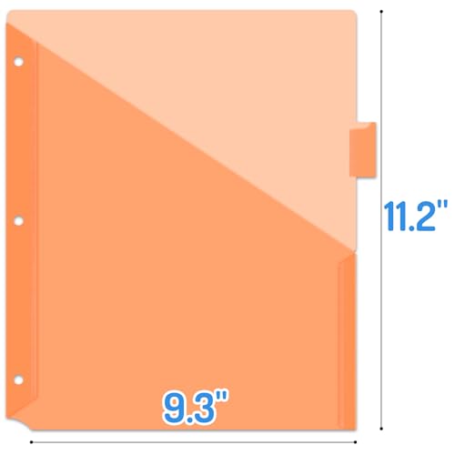 Forvencer Red Binder Dividers with Pockets & Tabs, 8 Count, 3-Ring Compatible