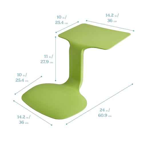 ECR4Kids The Surf Portable Lap Desk, Flexible Seating, Light Green