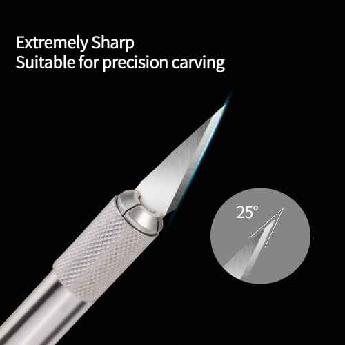 DIYSELF 20PCS Craft Knife Blades, SK5 Carbon Steel #11 Exacto Knife Blades Refill Hobby Art Blade Exacto Blade Cutting Tool with Storage Case for Craft, Hobby, Scrapbooking, Stencil