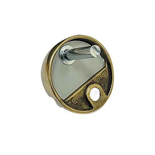 QCAA Solid Brass Low Dome Floor Door Stop, 1/4"-3/4" Clearance from Floor Buttom, Polished Brass, 4 Pack, Made in Taiwan