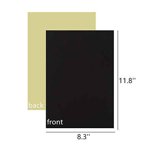 10PCS Self Adhesive Felt, DIY Self Adhesive Fabric for Art & Crafts, Peel and Stick Felt for Drawer and Jewelry Box Felt Liner, A4 Size (8.3" x 11.8", Black)