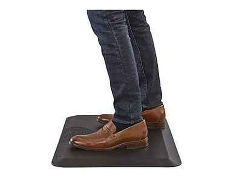 Safco Anti-Fatigue Mat, 20" x 30", Reduces Fatigue, Increases Comfort, Durable Self-Skinning Polyurethane for Home & Office, Black