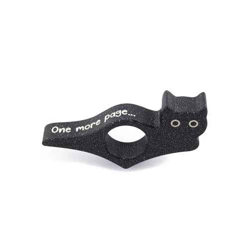 Cat Book Page Holder for Reading, Bookish Gifts & Accessory, Ideal for Bookworms, Book Lovers & Readers, Made in USA (Starry Black)