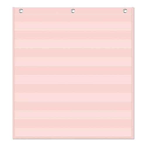 Godery Pink 7 Pocket Chart for Classroom (28" x 28")(Pink)