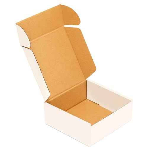 Corrugated Mailer, Pack of 50, Small Shipping Box, White box (5X5X2)