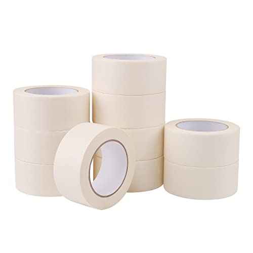 Lichamp Wide Masking Tape 2 inches, 10 Pack General Purpose Masking Tape Bulk Multipack for Basic Use, 1.95 inches x 55 Yards x 10 Rolls (550 Total Yards)