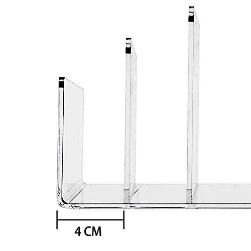 Acrylic Desk File Organizer 2 Pack, 4 Section Letter Organizer, Clear Folder Holder, Desktop File Holder for Document, Notebook and Newspaper, Clear Desk Storage Rack for Home and Office Use