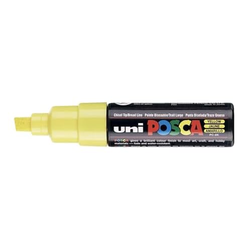 UNI POSCA PC-8K CHISEL TIP MARKER PEN- YELLOW (BOX OF 6)