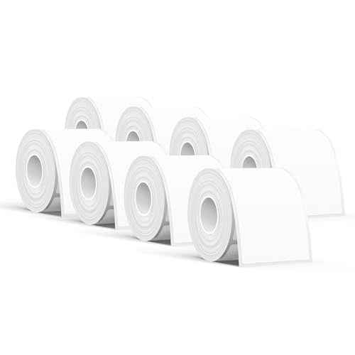 SUPVAN T50M Series Label Maker Tape, 8 Rolls 1.57'' ¡¿ 1.18'' (40mm ¡¿ 30mm) 250 Labels/Roll Genuine Laminated Thermal Label Tape, Waterproof Oilproof Highly Adhesive Auto Detect Labels, Black on White