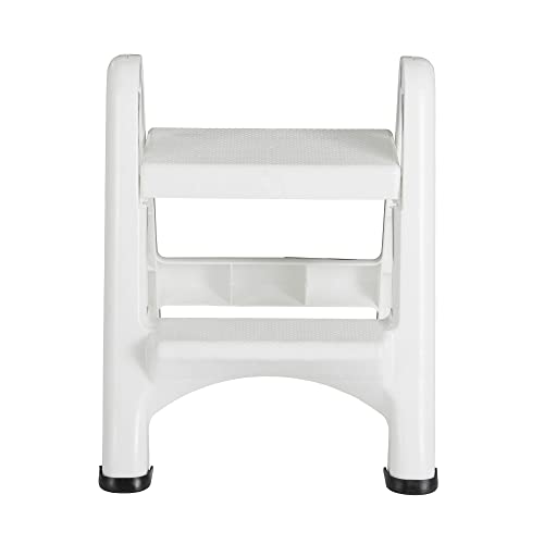 Rubbermaid EZ Step 2-Step Folding Stool White | Durable Stool