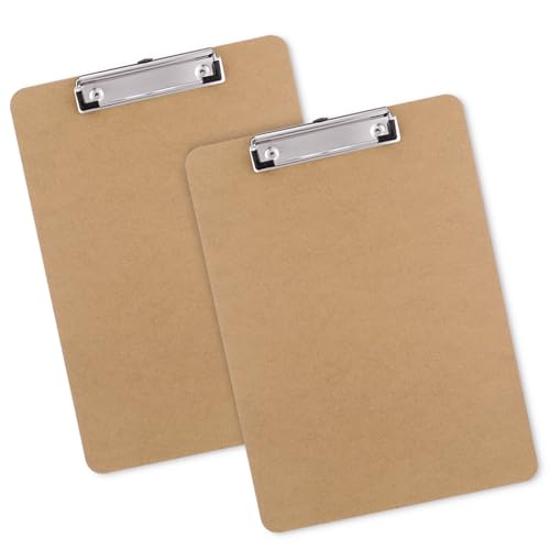 Macroclo Set of 2 Wood Letter Size Clipboards - Heavy-Duty MDF, 8.5x11