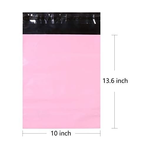 10 x 13.6 inch Pink Poly Mailer Envelopes Shipping Bags with Self Adhesive Strip, Waterproof and Tear-Proof Postal Bags for Packaging, Pack of 30