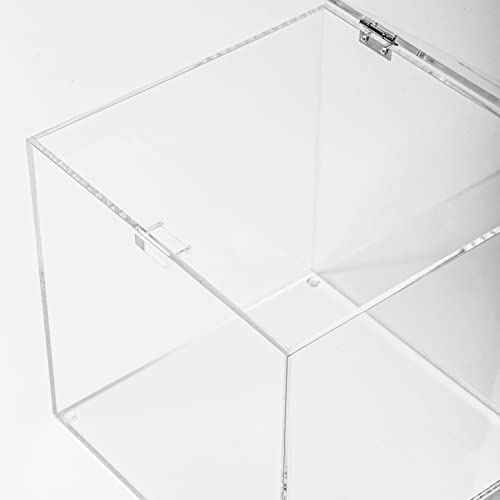 CiaoHER Acrylic Donation Box 8x8x8 inches, Ballot Suggestion Box Money Storage Container for Voting, Charity, Ballot, Contest, Suggestions (8" x 8" x 8")
