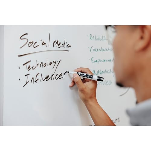 EXPO Low-Odor Dry-Erase Markers 12 Pack - Bold Black Ink, Versatile Writing