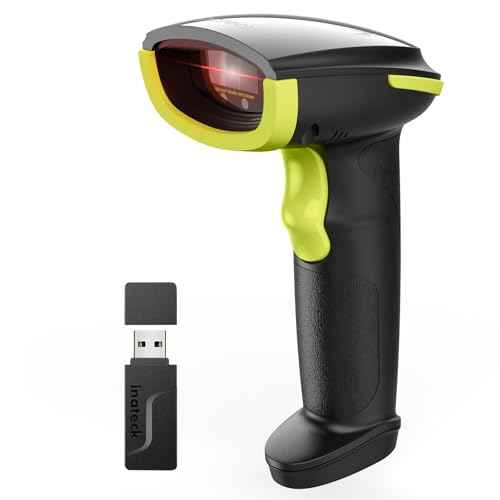 Inateck Barcode Scanner Bluetooth, 1D Handheld Scanner Wireless, Handheld Scanner with APP and SDK, 1 Charge 3 Months, BCST-21 Green