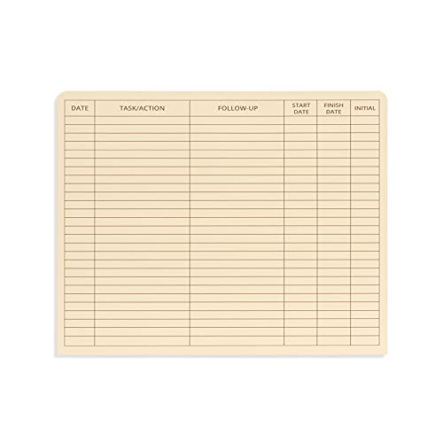 Blue Summit Supplies 50 Project File Folders, Reinforced Straight Cut Tab, 2 Inch Expansion Pocket, Preprinted Project Management Folder Design, Letter Size, Manila, 50 Pack