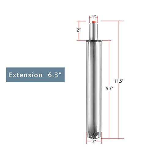 Office Chair Cylinder Replacement-(Height Extension:11.5" to 17.8''),Universal Size Replacement for Most Stool Chairs,Smooth and Noiseless(Stroke 6.3'')