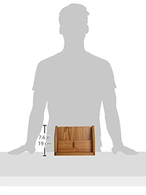 Wooden Mallet 4-Pocket Countertop Brochure Display, Medium Oak