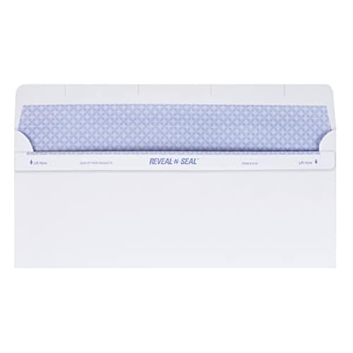 Quality Park Window Security Envelope, Reveal-N-Seal, White, 4.125 x 9.5, 500 per Box, (67418)