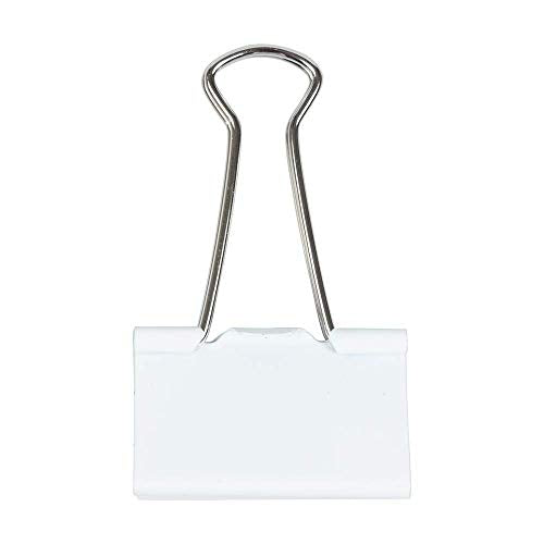JAM Paper White Large Binder Clips 1.6in (41mm) - 12 Pack, 41mm Large Binder Clips