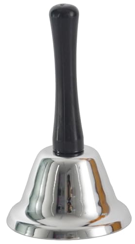 OceeK Silver Hand Bell 1 Pack - Loud Call Bell for Nurse Classroom Dinner