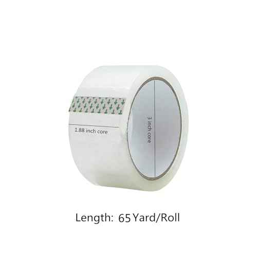 Clear Packing Tape (24 Rolls), Heavy Duty Packaging Tape for Shipping Packaging Moving Sealing, 2 inches Wide, 65 Yards Per Roll