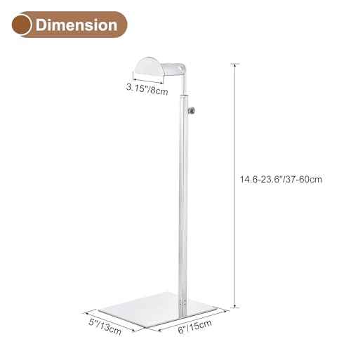 uxcell Purse Display Stand Set 3 Pack Metal Adjustable Handbag Rack Single Hook Holder for Boutique Store - Silver