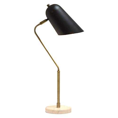Elegant Designs LD1058-ABS Antique Brass and Marble Base Arched Desk Lamp