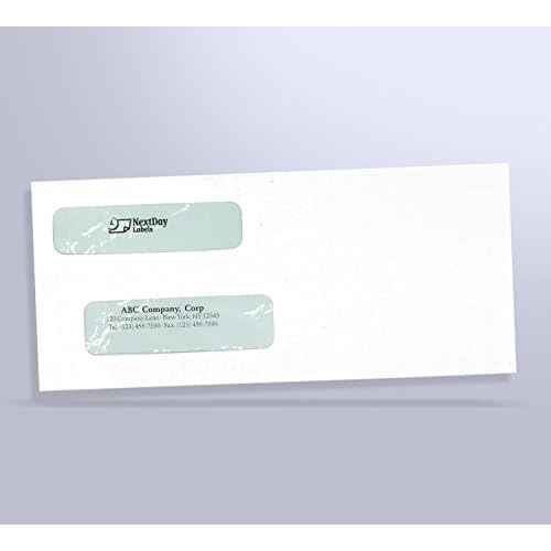 NextDayLabels - #9 Double Window Security Envelope (Regular Gum - 500 Per Pack)