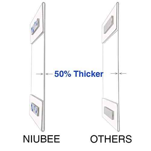 Niubee 4x6 inch Wall Mount Acrylic Sign Holder with 3M Tape Adhesive for Office, Home, Store, Restaurant, No Drilling - Horizontal (12 Pack)