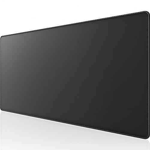 KTRIO Large Gaming Mouse Pad with Stitched Edges, Oversized Mousepad with Superior Micro-Weave Cloth, Non-Slip Base, Water Resist Keyboard Pad, Desk Pad for Gamer, Office & Home, 47.3 x 23.6 in, Black