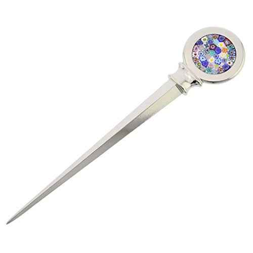 Glass Of Venice Murano Glass Italian Millefiori Office Letter Opener Handmade Envelope Slitter Mail Opener Knife Unique Letter Knives Gifts for Office