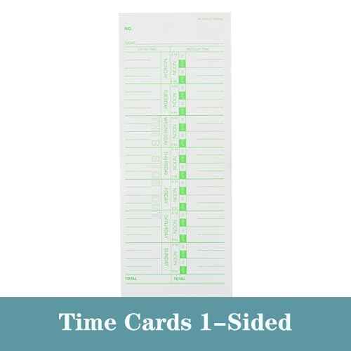 1000PCS Time Cards for Employees Weekly, 1 Sided Time Sheets, 3-1/2" x 9", Green