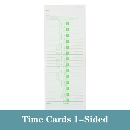500PCS Time Cards for Employees Weekly, 1 Sided Time Sheets, 3-1/2" x 9", Green