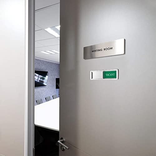 K KitchenTour Vacant Occupied Privacy Sign - Silver, Magnetic Door Indicator 1-1
