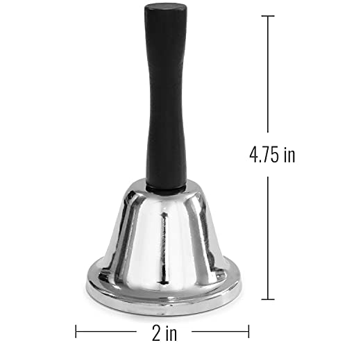 Duro-Med Call Bell with Wooden Handle - Silver & Black, Model 1
