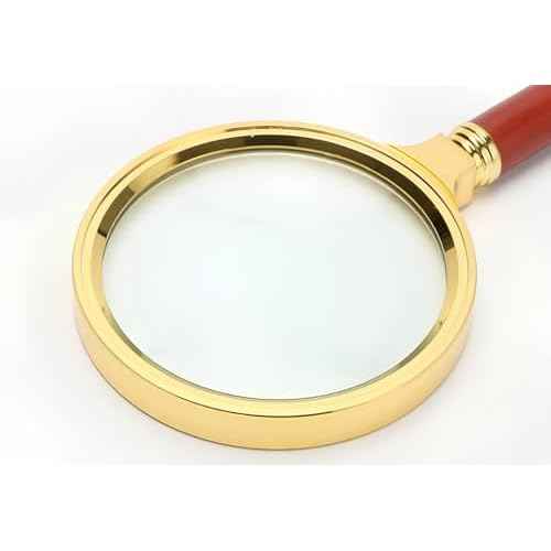 20X HD Magnifying Glass (Full Size-90mm) for Desktop, Collectors, Youth and The Elderly. Free Bonus, (3) Credit Card Sized Magnifiers for Shopping or dosing Medicine ($3.96 Value).