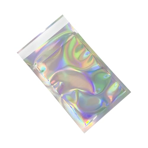 PABCK Silver Holographic Self-Seal Mailers 3.54x5.12+1.18 Inch Pack of 100