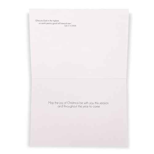Religious Christmas cards - Joy to the World, pack of 20, 5x7in, printed in England, with Bible verse inside. Christian Christmas cards with envelopes bulk, by Just Cards Direct