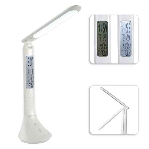 OttLite ClearSun LED Travel Task Lamp - Cordless, Digital Display & Touch Activated Controls - Desk Lamp with Rechargeable Battery - Travel-Friendly & Portable Reading Lamp