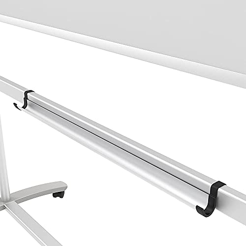VIZ-PRO Double-Sided Magnetic Mobile Whiteboard on Wheels 48x36 Inch Silver