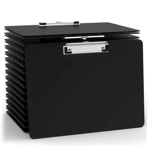 Horizontal Plastic Clipboards, Black Clip Board 8.5x11 for Classroom, Students, Kid, Size 9 x 12.5 in, Landscape Layout, Office & School Supply(Pack of 30)