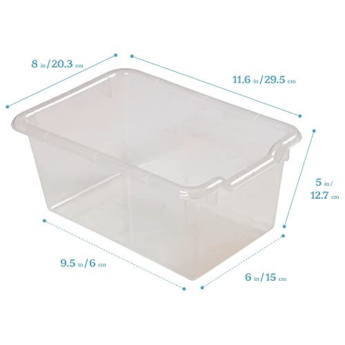ECR4Kids Clear Scoop Front Storage Bins - 10-Piece Organization Set