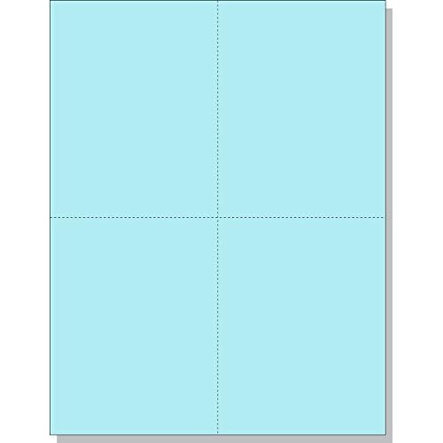NextDayLabels - 8-1/2" x 11" Laser/Inkjet Postcards 4 Per Page, (4-1/4" x 5-1/2" Each Card | Blue, 1000 Cards)