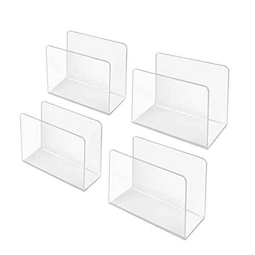 Azar Displays 255080 Small Standing File Holder/Sorter Desk Organizer, 4-Pack, Clear