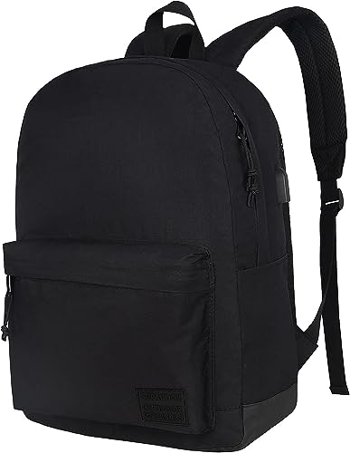 SUPACOOL 20L Black Casual Laptop Backpack for Men Women, Travel & School