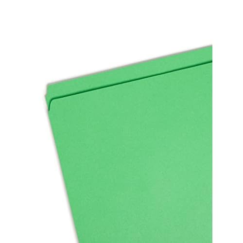 Smead File Folder, Reinforced Straight-Cut Tab, Letter Size, Green, 100 per Box (12110)